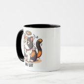 Mug Chat Saint - Calico Chat avec ailes et Halo Funny (Devant gauche)