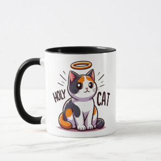 Mug Chat Saint - Calico Chat avec Halo Cute Funny