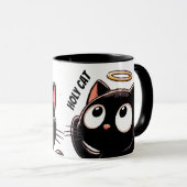 Mug Chat Saint - Chat Noir mignon avec Halo (Devant droit)