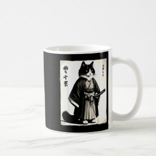 Mug Chat Samouraï Guerrier Vintage Dessin Animé Japona