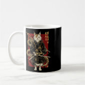 Mug Chat Samurai Avec Dragon Kanji (Gauche)