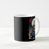 Mug Chat Samurai Japonais Retro Chat Fighter Moon Ukiy (Devant droit)