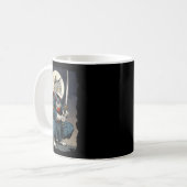 Mug Chat Samurai Japonais Retro Chat Fighter Moon Ukiy (Devant gauche)