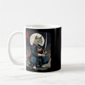 Mug Chat Samurai Japonais Retro Chat Fighter Moon Ukiy (Gauche)