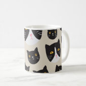 Mug Chat sans couture, Illustration Motif Whimsical. (Devant droit)