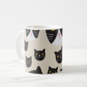 Mug Chat sans couture, Illustration Motif Whimsical. (Devant gauche)