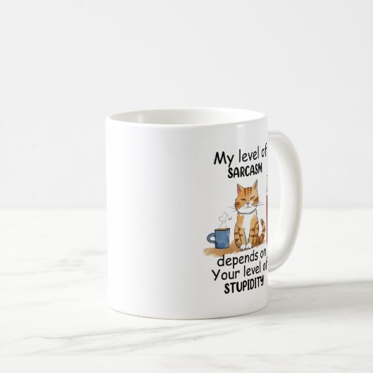 Mug Chat Sarcastique - Drôle Orange Art (Devant droit)