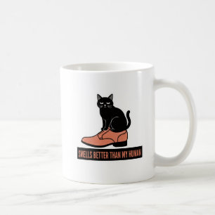 Mug Chat sarcastique en linogravure dans une chaussure