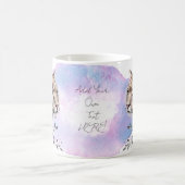 Mug Chat sauvage de léopard des neiges Aquarelle flora (Centre)