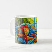Mug Chat se toilette sur une balançoire (Devant gauche)