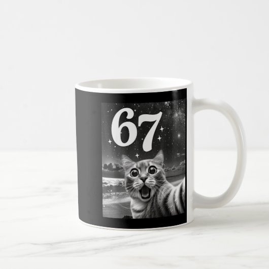 Mug Chat selfie avec 67 mème drôles de chats graphique (Droite)