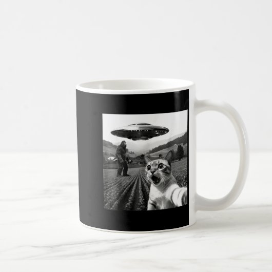 Mug Chat selfie avec extraterrestre Ufo drôle chat ali (Droite)