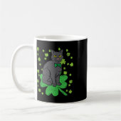 Mug Chat Shamrock St Patricks Day 4 Feuille Trèfle Hom (Gauche)