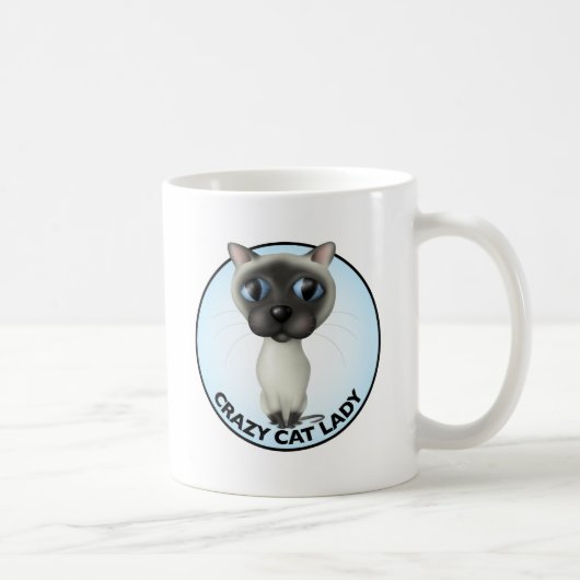 Mug Chat siamois - Madame folle de chat (Droite)