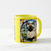 Mug Chat siamois mignon en vitrail (Devant droit)