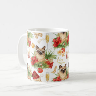 Mug Chat siamois Noël Californie thème