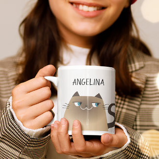 Mug Chat Siamois Personnalisé Nom Personnalisé