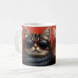 Mug Chat Sibérien avec Roses de Saint-Valentin