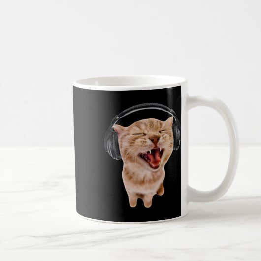 Mug Chat Silencieux avec casque (Droite)