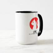 Mug Chat Silhouette Amour Lumineux (Devant droit)