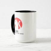 Mug Chat Silhouette Amour Lumineux (Devant gauche)