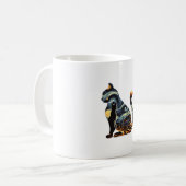 Mug Chat Silhouette Halloween Van Gogh Starry Night Bl (Devant gauche)