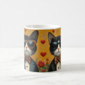 Mug Chat Smoking Avec Roses De Coeur Saint-Valentin (Centre)
