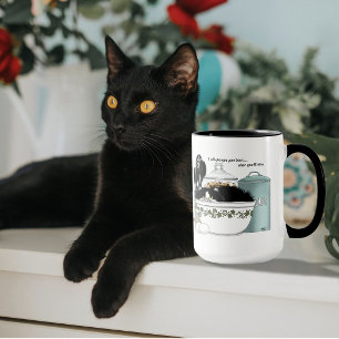 Mug Chat smoking en smoking vintage rétro cuisine aqua