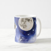 Mug Chat Smoking et Pleine Lune Adorable (Devant droit)