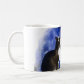 Mug Chat Smoking et Pleine Lune Adorable (Gauche)