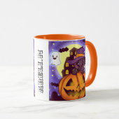 Mug Chat-sorcier d'Halloween (Devant droit)