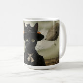 Mug Chat sorcière avec citrouilles (Devant droit)