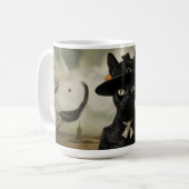 Mug Chat sorcière avec citrouilles (Devant gauche)