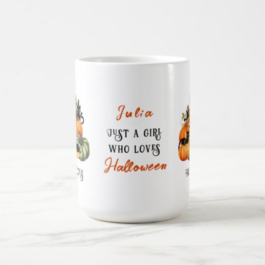 Mug Chat Sorcière Jack-o'-lantern Citrouille Patch Hal (Centre)