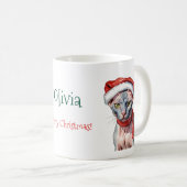 Mug Chat Sphynx de Noël aquarelle (Devant droit)