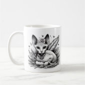 Mug Chat Sphynx Fée Dessin de style vintage (Gauche)