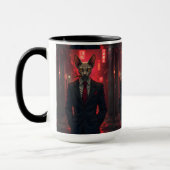 Mug Chat Sphynx Neon Noir dans le style Mafia (Gauche)
