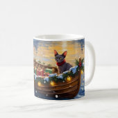Mug Chat Sphynx Noël Bateau Fêtes (Devant droit)