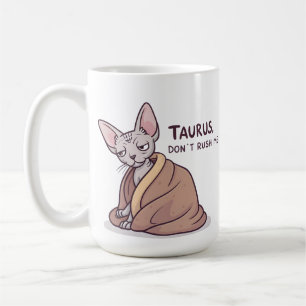 Mug Chat Sphynx Taureau Attitude Calme Zodiaque Art