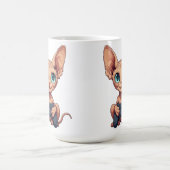 Mug Chat Sphynx tenant une manette de jeu (Centre)