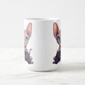 Mug Chat Sphynx tenant une manette de jeu (Centre)