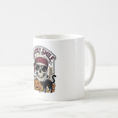 Mug Chat squelette Halloween Citrouille Vintage Graphi (Devant droit)