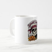 Mug Chat squelette Halloween Citrouille Vintage Graphi (Devant gauche)