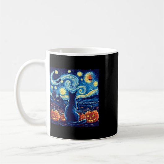Mug Chat Starry Nuit Van Gogh Amoureux de les chats Ch (Gauche)