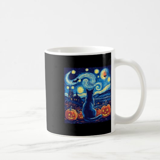 Mug Chat Starry Nuit Van Gogh Amoureux de les chats Ch (Droite)