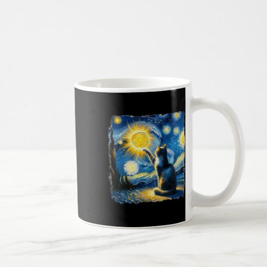 Mug Chat Starry Nuit Van Gogh Chat pour Amoureux des c (Droite)