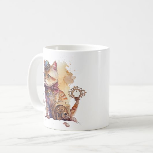 Mug Chat Steampunk (Devant gauche)