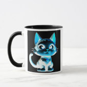 Mug Chat stylisé à l’effet néon. (Gauche)