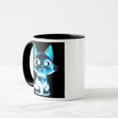 Mug Chat stylisé à l’effet néon. (Devant gauche)