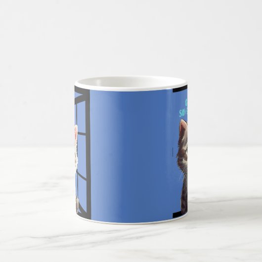 MUG CHAT SUR LE DEVIS DE FENÊTRE (Centre)